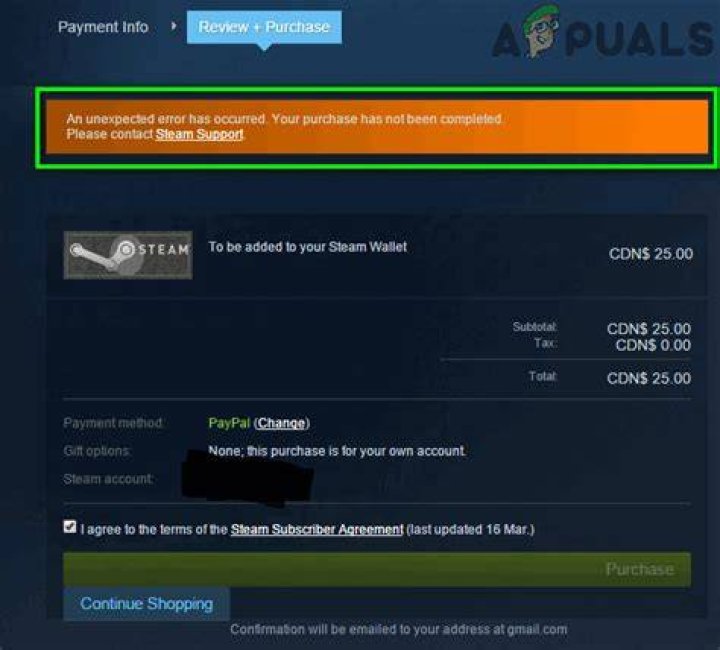 How to Fix / Solve: An Unexpected Error Has Occurred Your Purchase Has Not Been Completed On Steam - SarkariResult